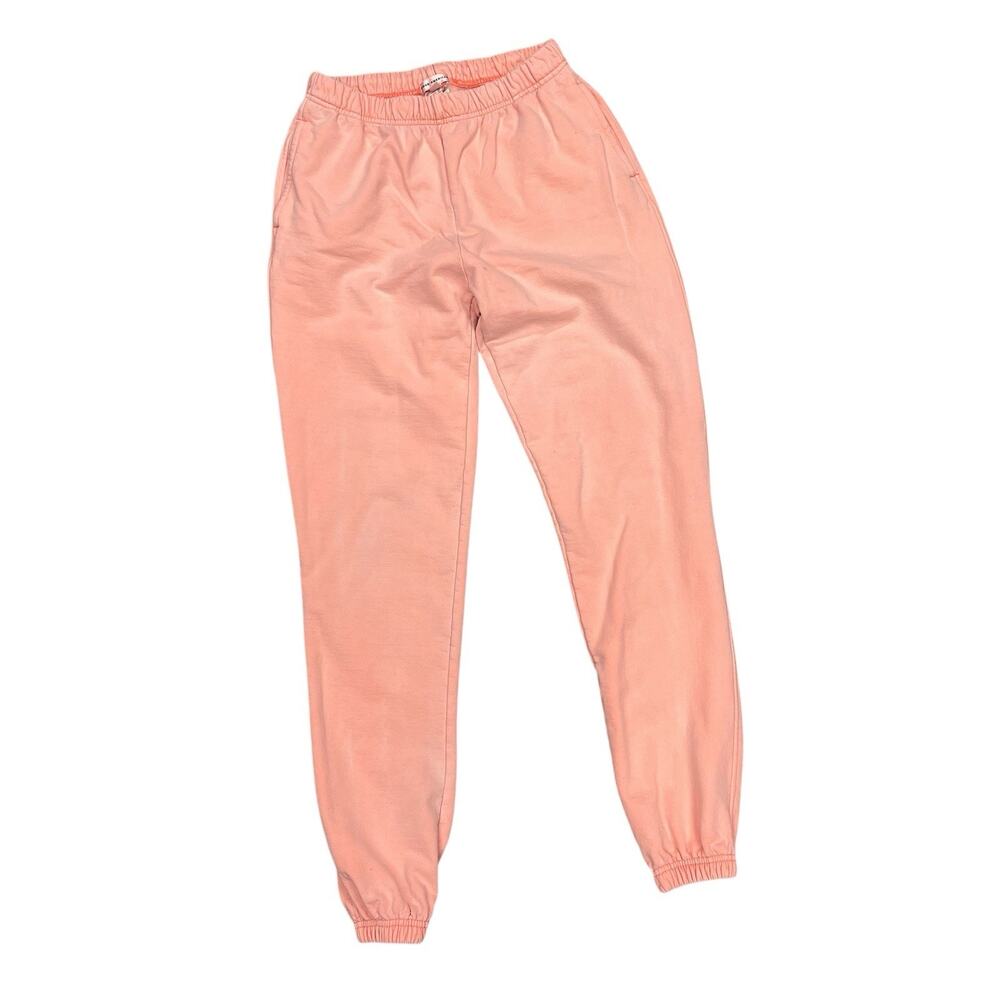 Good American Sweats Coral Pink Size 2 100% Cotton Sweat Pants Joggers